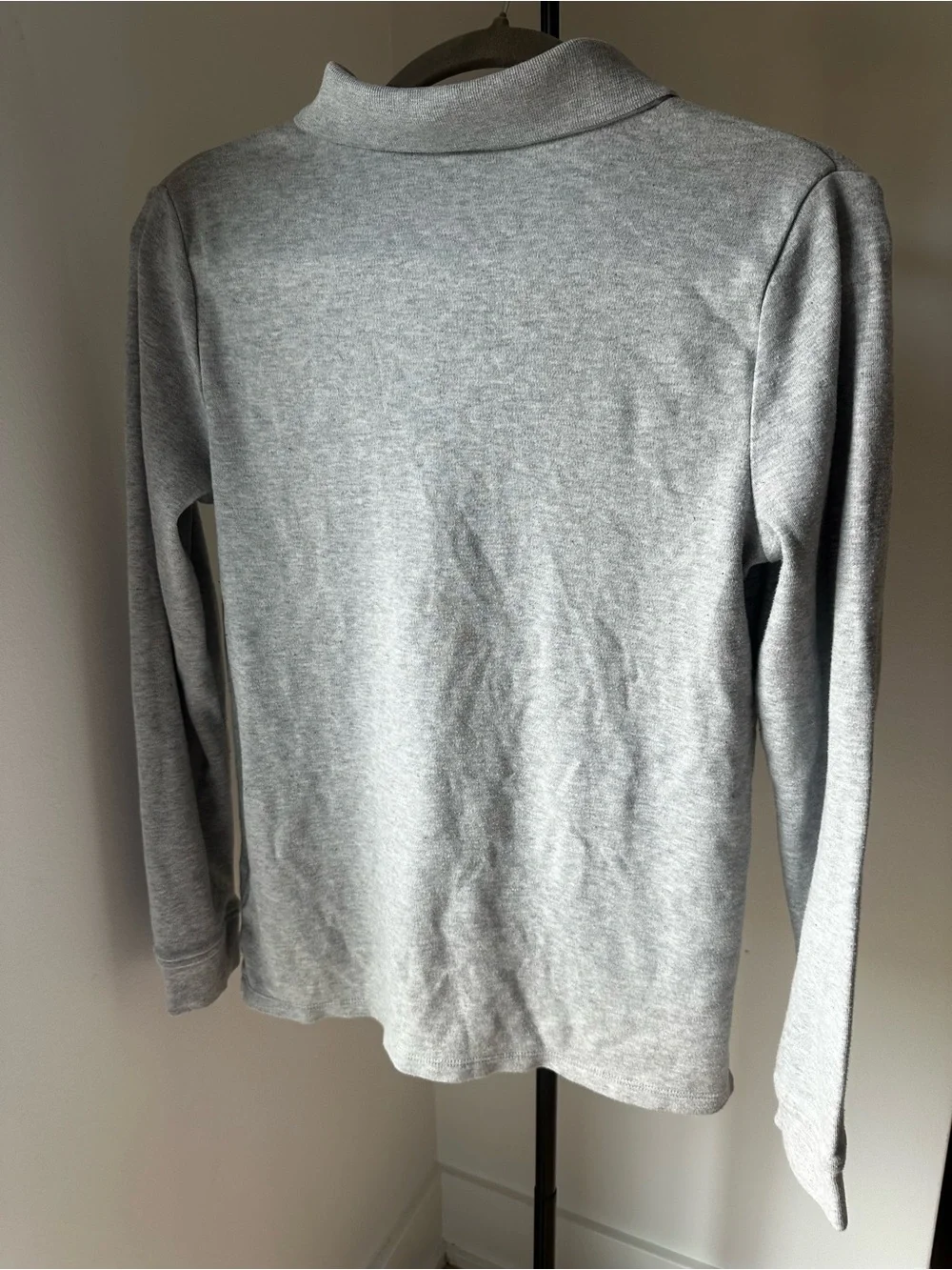 Amazon French Toast Heather Gray Long Sleeve Collared Shirt